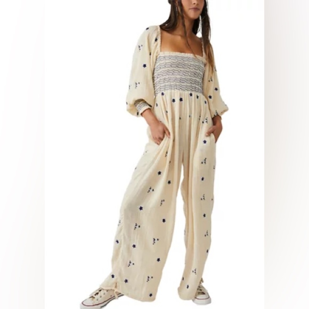 🌸 Free People Dahlia Embroidered Jumpsuit 🌸